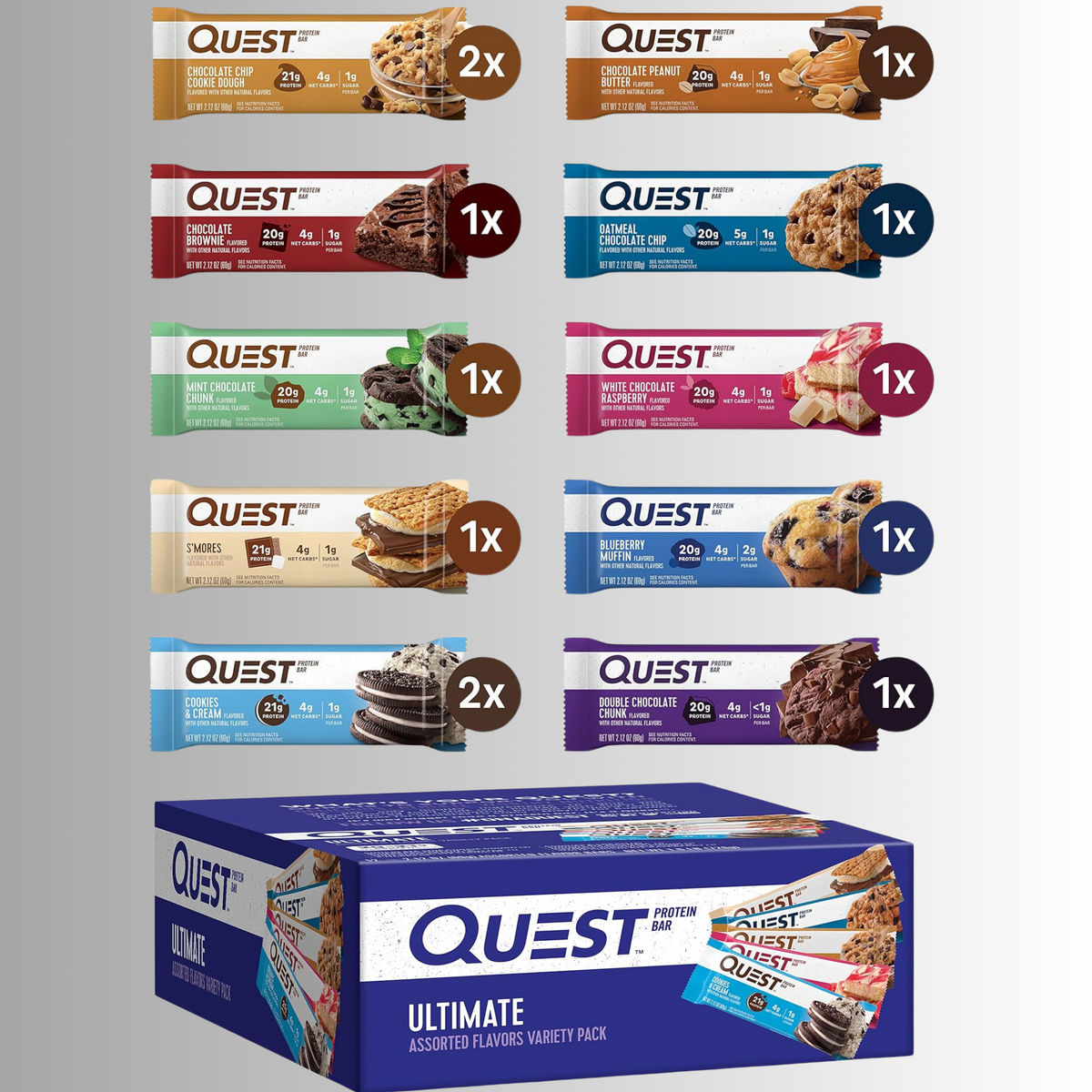 Quest Nutrition Ultimate Variety Pack Protein Bars 12 Count Proteins 365 7512